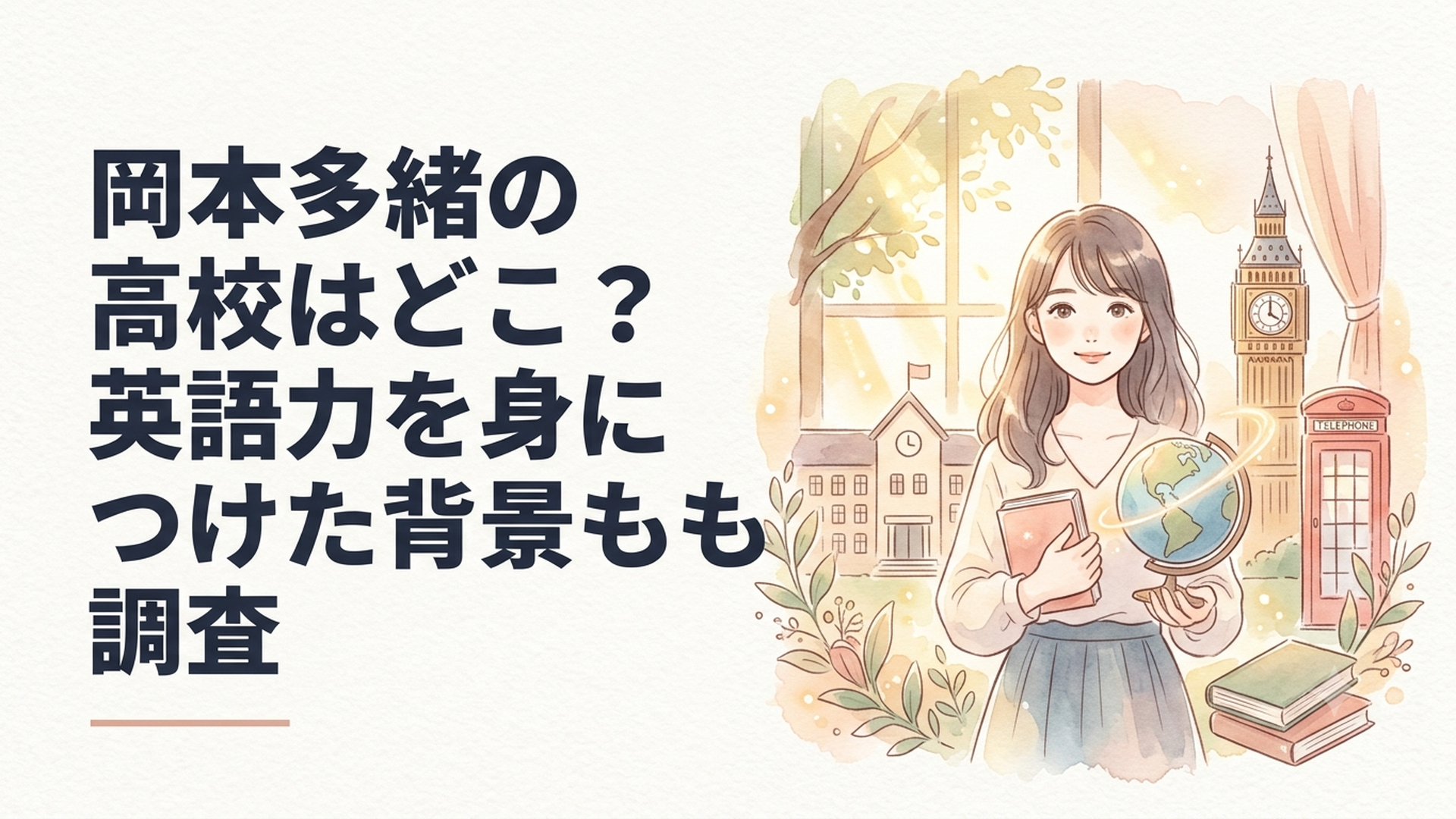 明星学園で学び英国留学を経て海外へ羽ばたく岡本多緒をイメージしたシーン