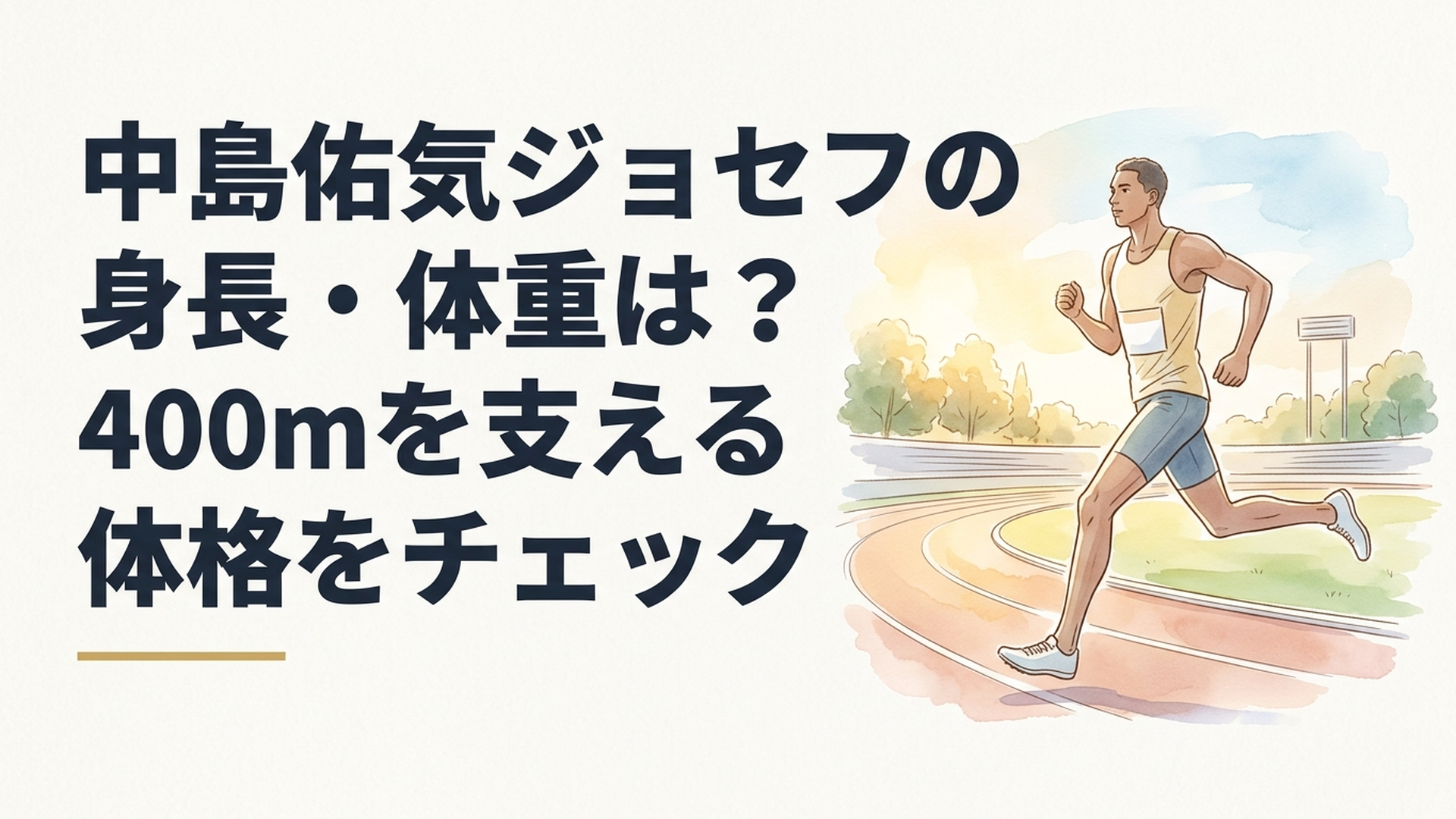 192cmの長身で男子400mを力強く走る中島佑気ジョセフ選手をイメージしたシーン
