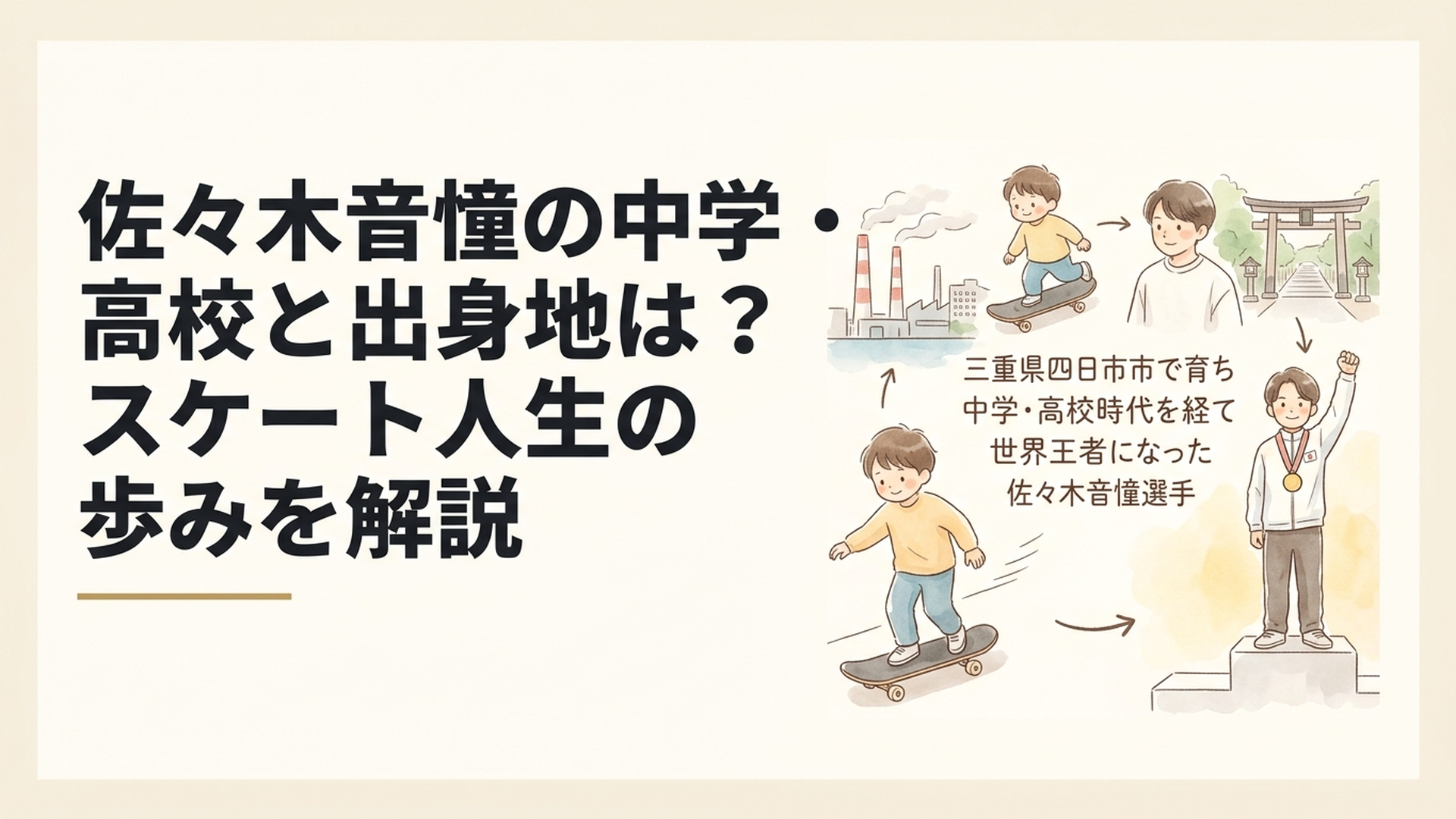 三重県四日市市で育ち中学高校時代を経て世界王者になった佐々木音憧選手