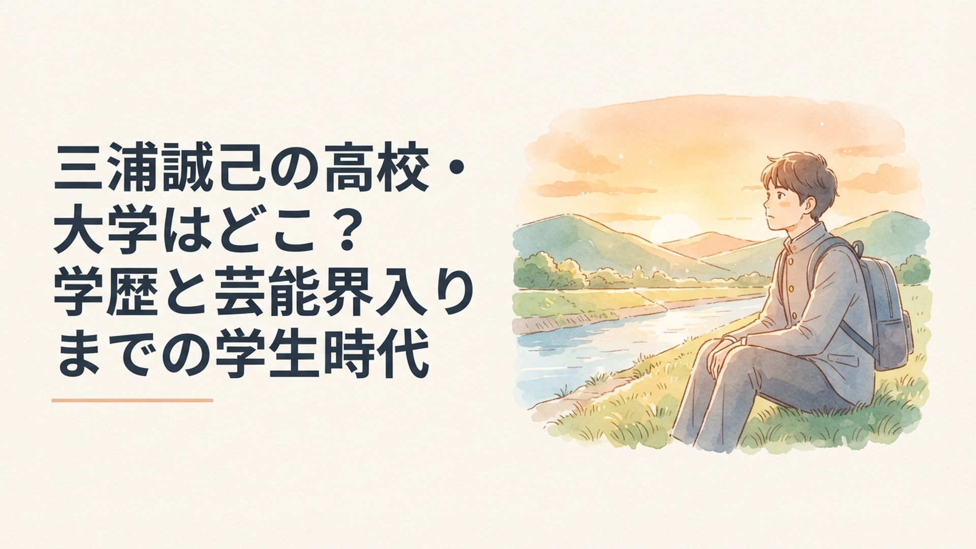 和歌山で学生時代を過ごしお笑いの世界への進路を考える若き三浦誠己をイメージした風景